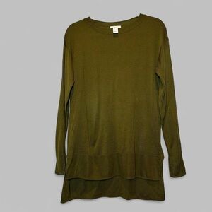 H&M Khaki Long Sleeve Boho Tunic Small